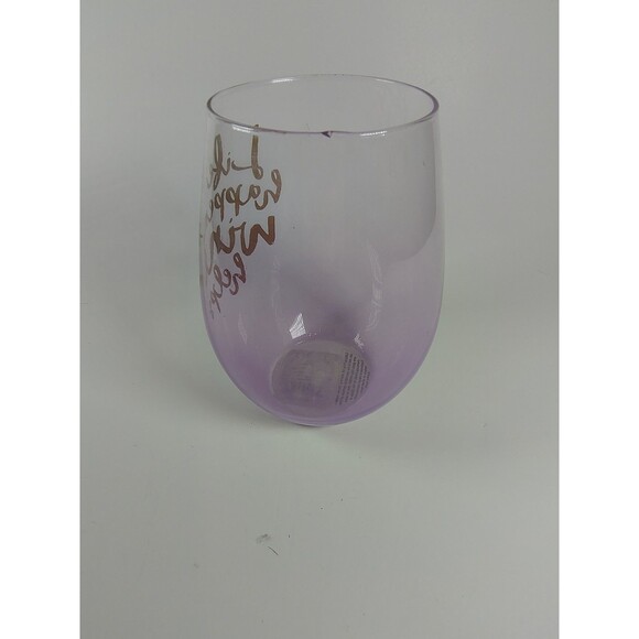 Slant Collections 20 Oz Stemless Wine Glass Purple Rose Gold Life Happens - Picture 3 of 6